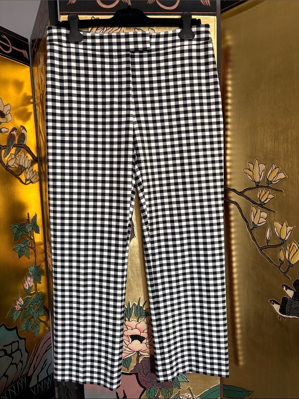 Derek Lam Black and White Gingham Trousers